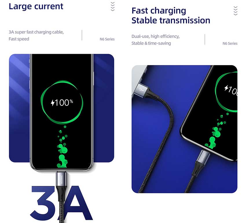 Joyroom N6 USB Type C 3A Fast Charging Data Cable 1.2M